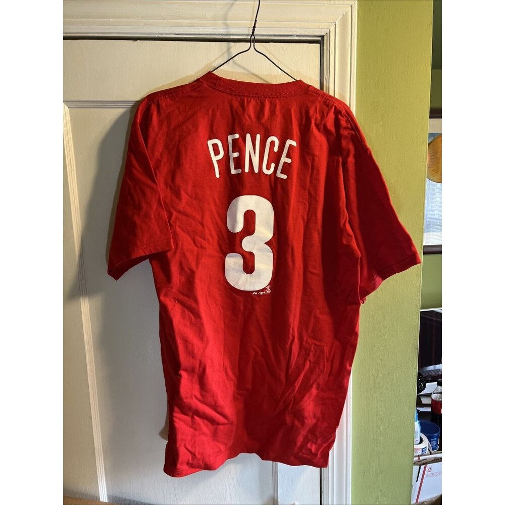 Hunter Pence #3 Philadelphia Phillies MLB Majestic Jersey Tee ADULT LARGE